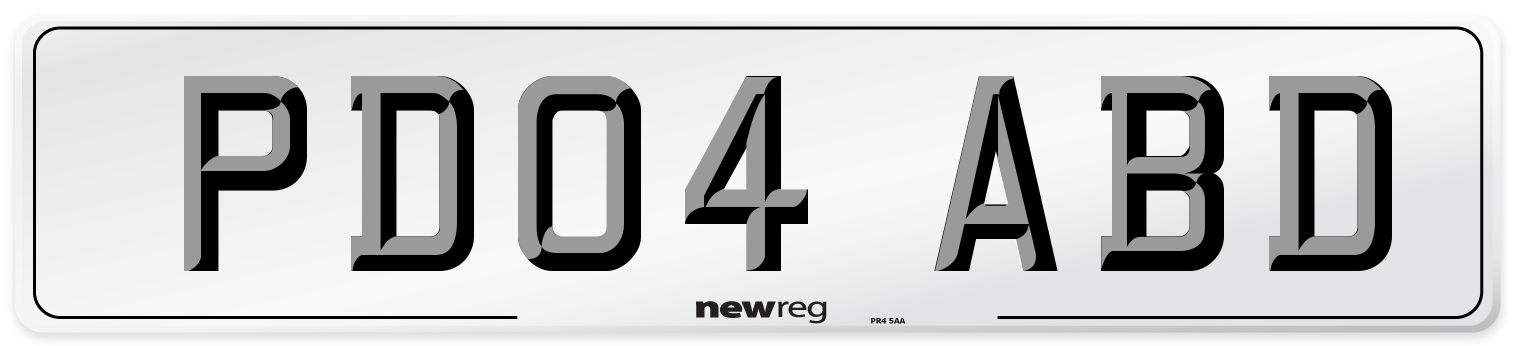 PD04 ABD Number Plate from New Reg